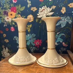 1980s Vintage Lenox Candlestick Holders